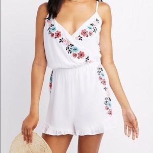 Charlotte Russe Embroidered Romper